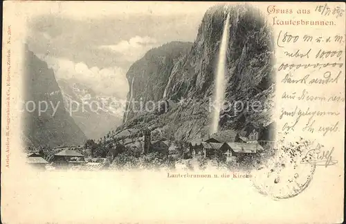 Lauterbrunnen BE mit Wasserfall Kat. Lauterbrunnen