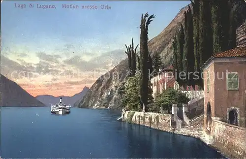 Oria Lago di Lugano Lago Haeuser Schiff / Lugano /Bz. Lugano City