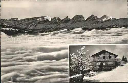 Hoernli Kulm Berggasthaus Hoernli Apen im Nebelmeer Kat. Hoernli