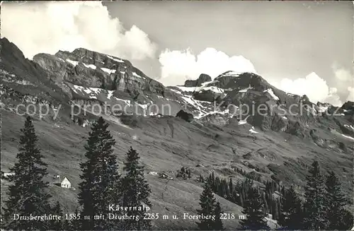 Kaesern Kaesernalp Drusberghuette mit Drusberg Forstberg Kat. Schoenengrund AR