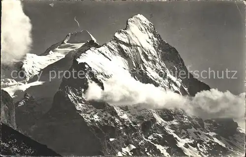 Grindelwald Eiger und Moench von der Gr Scheidegg Kat. Grindelwald