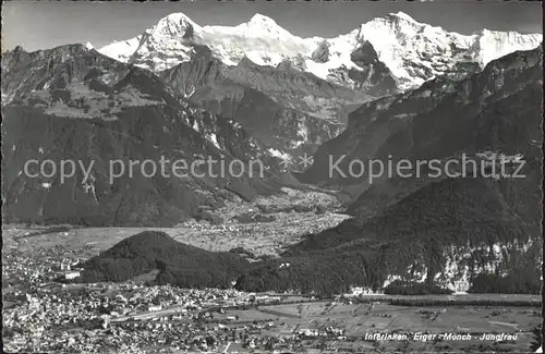 Interlaken BE mit Eiger Moench Jungfrau Kat. Interlaken