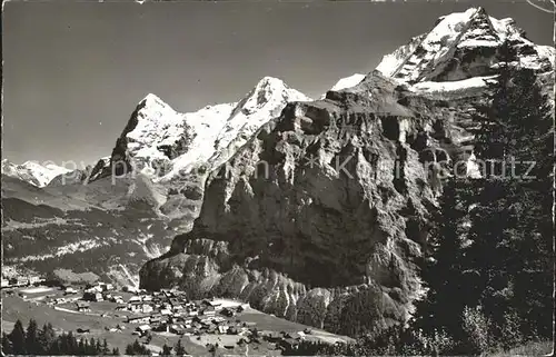 Muerren BE mit Eiger Moench Jungfrau Kat. Muerren