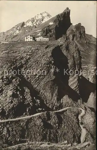 Kandersteg BE Hotel Wildstrubel mit Plattenhoerner und Rinderhorn Kat. Kandersteg