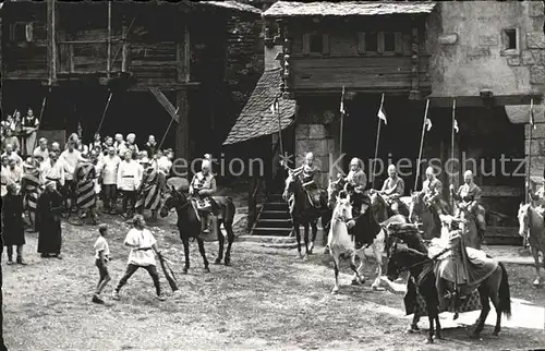 Interlaken BE Tell Freilichtspiele Apfelschuss Szene Kat. Interlaken