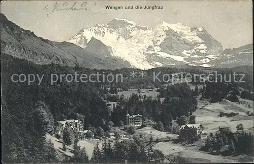 Wengen BE mit Jungfrau Kat. Wengen