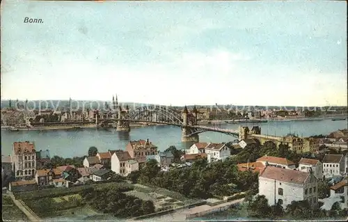 Bonn Rhein Stadtbild mit Rheinbruecke / Bonn /Bonn Stadtkreis