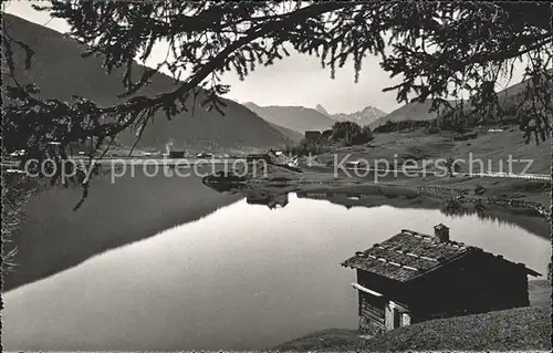 Davosersee mit Tinzenhorn und Piz Michel Kat. Davos