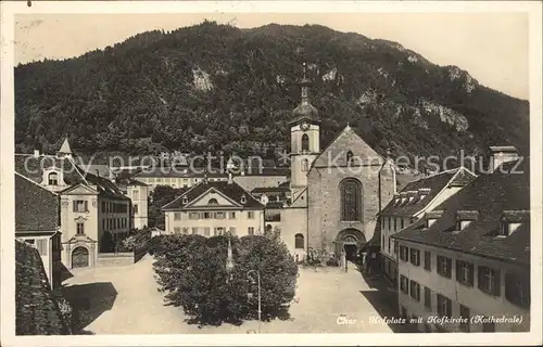 Chur GR Hofplatz mit Hofkirche Kathedrale Kat. Chur