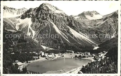 Arosa GR Obersee Blick vom Berghotel Praetschli Kat. Arosa