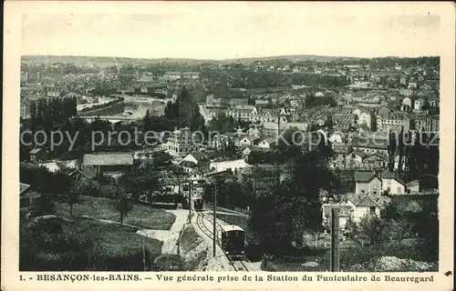 Besancon les Bains Vue generale prise de la Station du Funiculaire de Beauregard Kat. Besancon Doubs