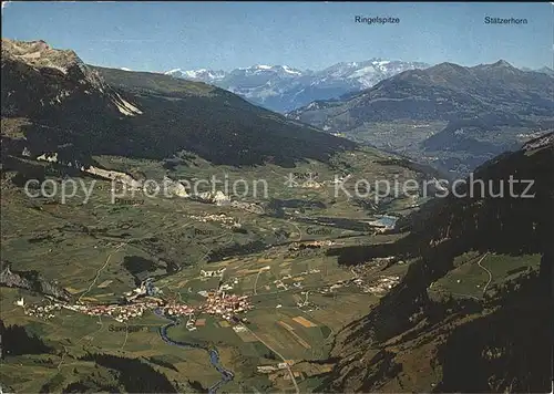 Oberhalbstein Cunter Riom Parsonz Savognin Salouf mit Ringelspitze und Staetzerhorn Kat. Tiefencastel