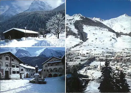 Bad Scuol Ferienlager Gurlaina Dorfplatz Kat. Scuol