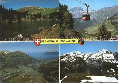 Frutigen BE Elsigenalp mit Elisghorn Luftseilbahn Kandertal Fruendenhorn und Doldenhoerner Kat. Frutigen