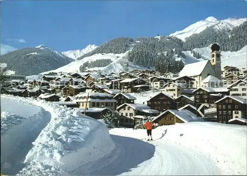 Disentis GR Ortsansicht mit Acletta und Gaischavedra Kat. Disentis