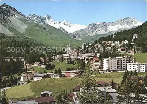 Arosa GR Ortsblick mit Alpenpanorama Kat. Arosa