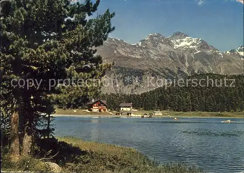 St Moritz GR Stazersee Badeanstalt und Hotel Kat. St Moritz