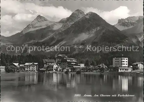 Arosa GR Obersee mit Furkahoerner Kat. Arosa