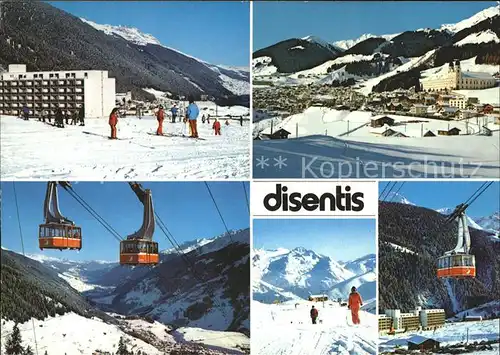 Disentis GR Skipisten Ortsansicht Luftseilbahn Kat. Disentis