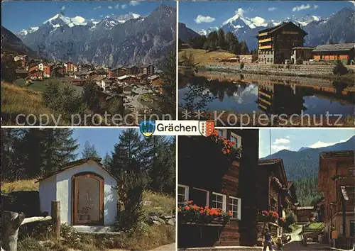 Graechen VS Weisshorn Zum See Wegkapelle Dorfstrasse Kat. Graechen