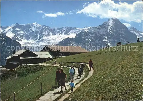 Grindelwald Bergstation und Restaurant First Fiescherhoerner Eiger Jungfrau Kat. Grindelwald