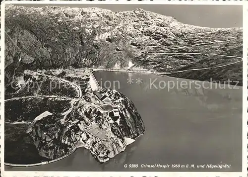 Grimsel Pass Fliegeraufnahme Hospiz Stausee und Naegelisgraetli / Grimsel /Rg. Innertkirchen