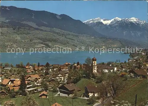 Sachseln OW mit Sarnersee und Pilatus Kat. Sachseln