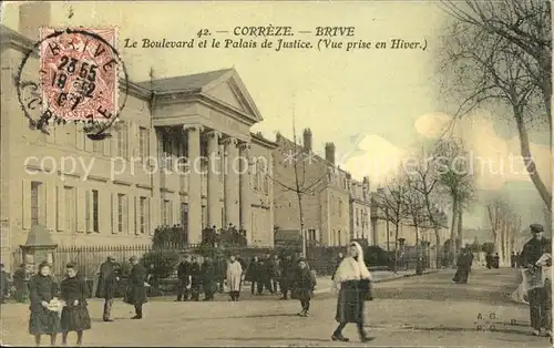 Brive Correze Le Boulevard et le Palais de Justice  Kat. Correze