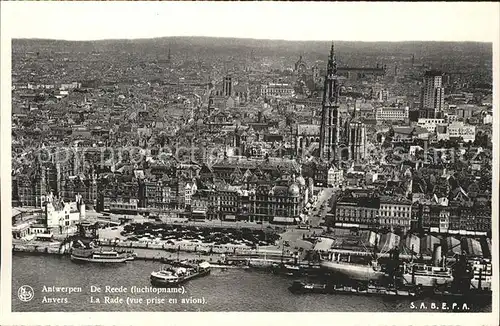 Anvers Antwerpen La Rade Cathedrale vue aerienne Kat. 