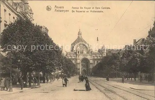 Anvers Antwerpen Avenue de Keyser et Gare Centrale Kat. 