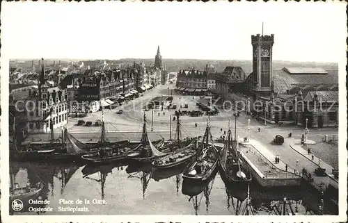 Ostende Flandre Place de la Gare Bateaux Kat. 