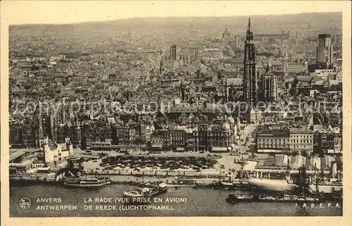 Anvers Antwerpen La Rade vue aerienne sur la ville Kat. 