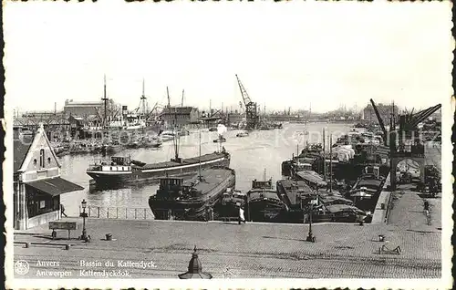 Anvers Antwerpen Bassin du Kattendyck Hafen Schiffskran Kat. 