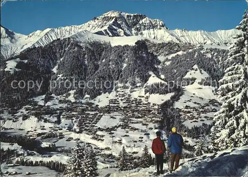 Adelboden mit Gsuer und Schwandfeldspitz Kat. Adelboden