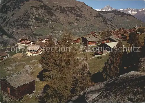 Graechen VS Dorfpartie mit Bietschhorn Kat. Graechen