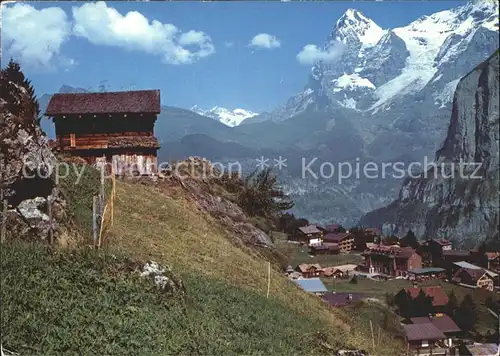 Muerren BE Dorfpartie mit Eiger Kat. Muerren