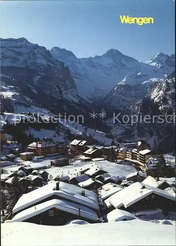 Wengen BE Dorfpartie Lauterbrunnental Breithornkette Kat. Wengen