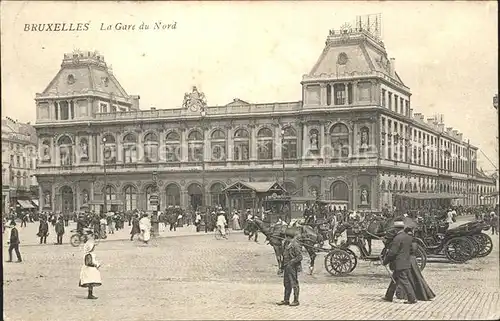 Bruxelles Bruessel Gare du Nord Bahnhof Pferdekutschen Kat. 