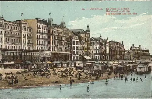 Ostende Flandre Plage et la digue Kat. 