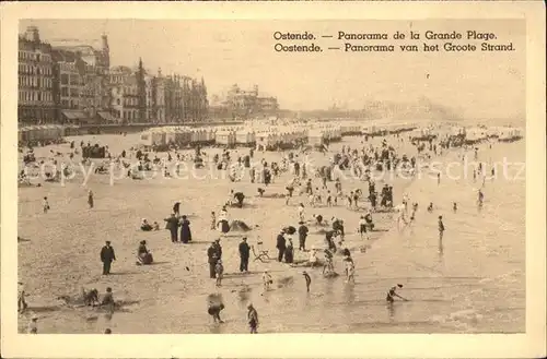 Ostende Flandre Panorama de la Grande Plage Kat. 