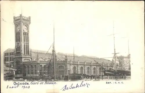 Ostende Flandre Gare et Bassin Bateau Kat. 