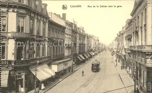 Louvain Loewen Flandre Rue de la Station vers la gare Tram Kat. 