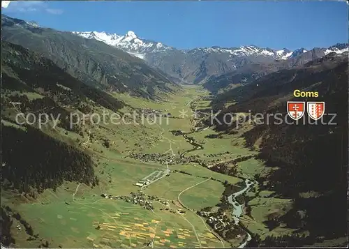 Goms VS Totalansicht mit Rhonegletscher und Galenstock Kat. Muenster Geschinen