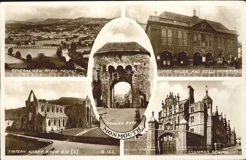 Monmouth Wales Court Haouse Rolls Memorial Tintern Abbey School Monnow Gate