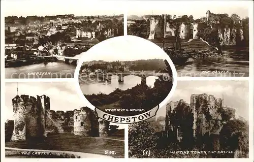 Chepstow Castle Martins Tower River Wye Bridge Valentines Post Card