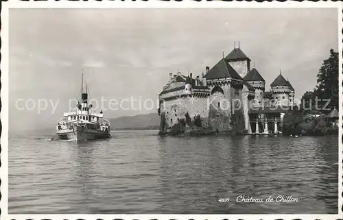 Chillon Chateau de Chillon Passagierschiff Kat. Montreux