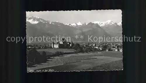 Aigle VD et les Alpes Kat. Aigle