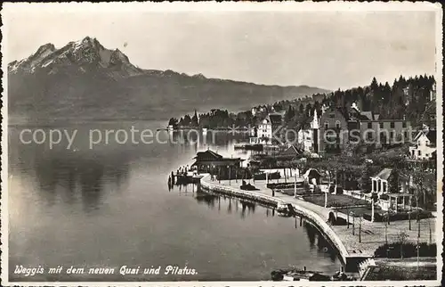 Weggis LU mit neuem Quai und Pilatus am Vierwaldst?ttersee Kat. Weggis