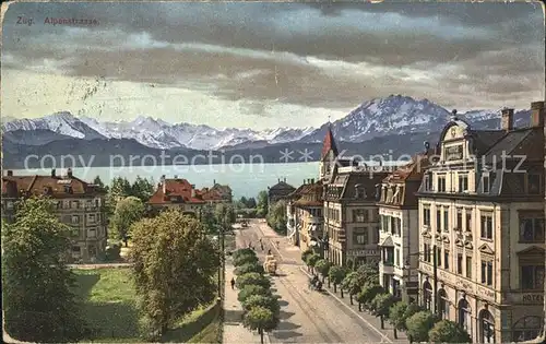 Zug ZG Strasse See Alpen Kat. Zug