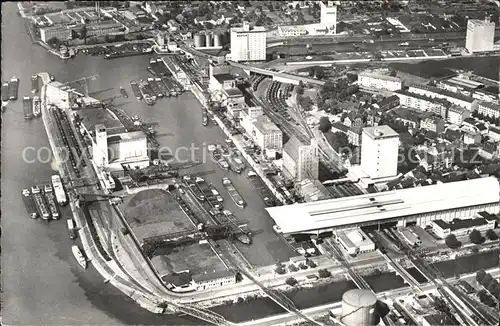 Basel BS Kleinhueninger Rheinhafen Fliegeraufnahme Kat. Basel